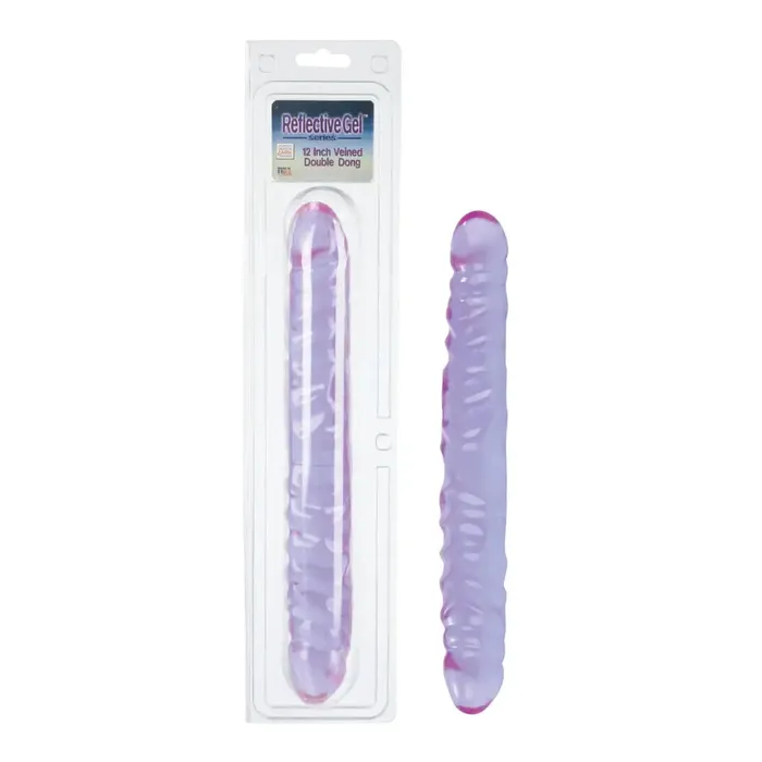 Dildos Reflective Gel Veined Double Dong CalExotics Dildos Reflective Gel Veined Double Dong CalExotics