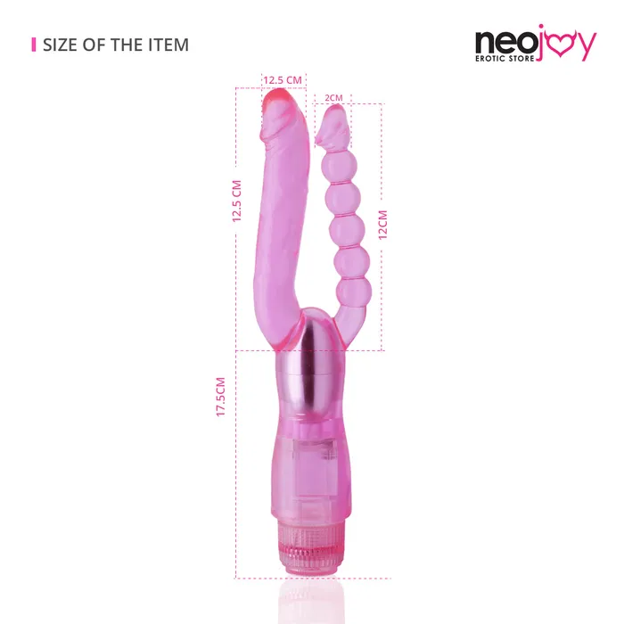 Neojoy Dual Female Massager Dildo Vibrator Multiple Speed Function Soft TPE Pink 7 Inch 18 cm Neojoy Vibrators