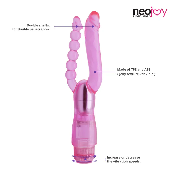 Neojoy Dual Female Massager Dildo Vibrator Multiple Speed Function Soft TPE Pink 7 Inch 18 cm Neojoy Vibrators
