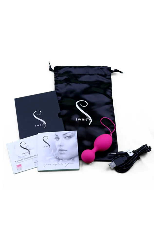 BMS Female Sex Toys Swan Mini Swan Clutch 2 Vibrating Kegel Egg Pink