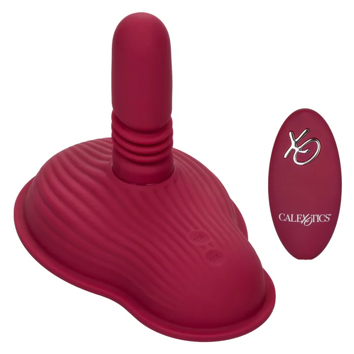 Vibrators California Exotics California Exotics Dual Rider Remote Control Thrust Grind Massager 68 Red