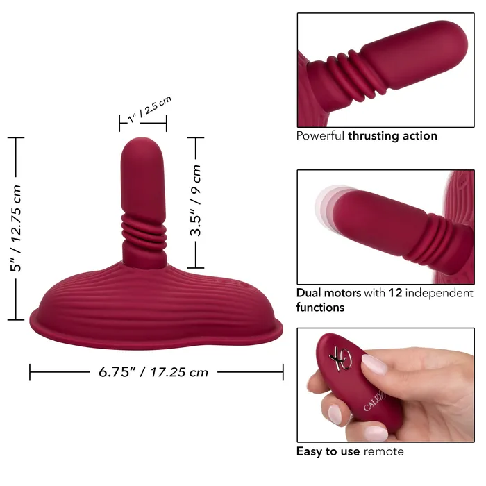 Vibrators California Exotics California Exotics Dual Rider Remote Control Thrust Grind Massager 68 Red