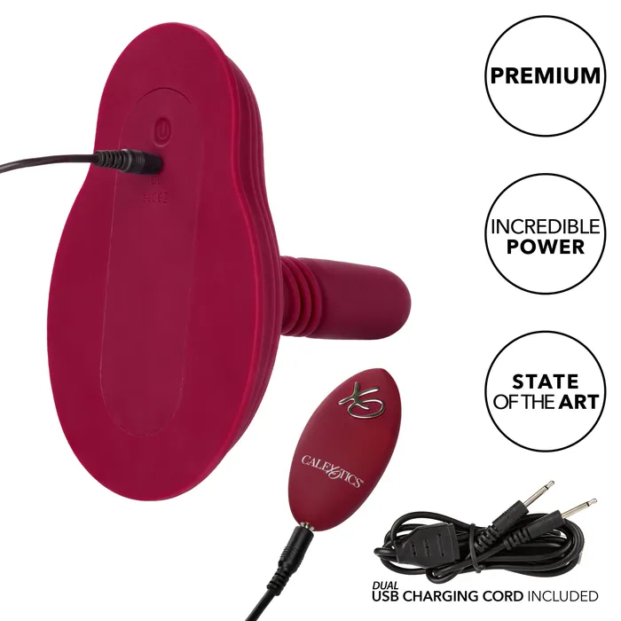 Vibrators California Exotics California Exotics Dual Rider Remote Control Thrust Grind Massager 68 Red