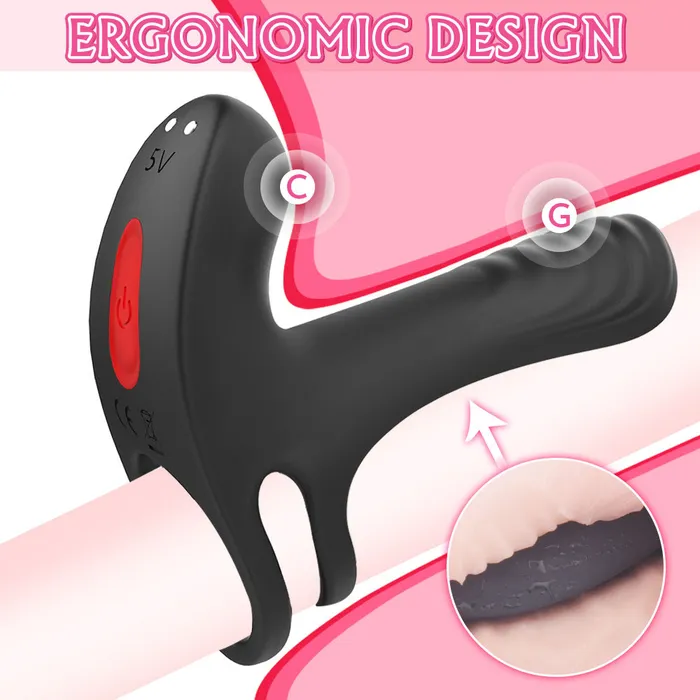 Couples YoYoLemon YoYoLemon Vibrating Penis Ring with Double Ring Cock Ring with Dual Vibrator for GSpot and Clitoris for Couples Adult Sex Toys