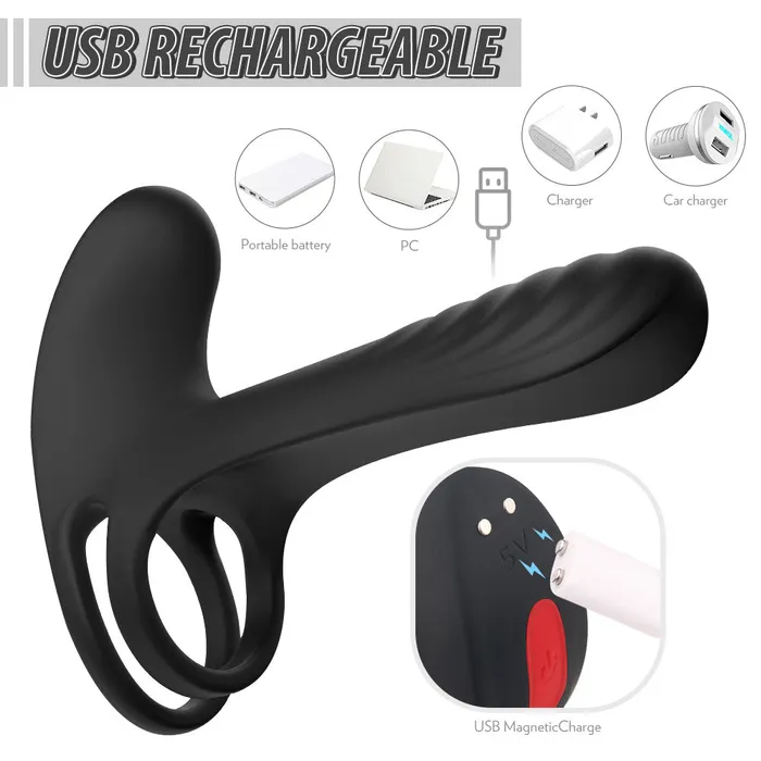 Couples YoYoLemon YoYoLemon Vibrating Penis Ring with Double Ring Cock Ring with Dual Vibrator for GSpot and Clitoris for Couples Adult Sex Toys
