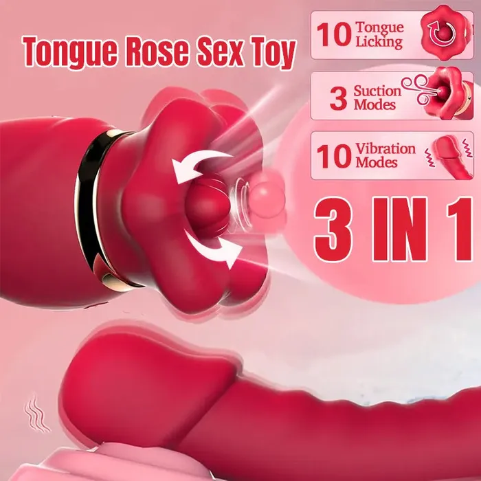 Female Sex Toys Inyarose Rose Vibrator with Tail Dildo