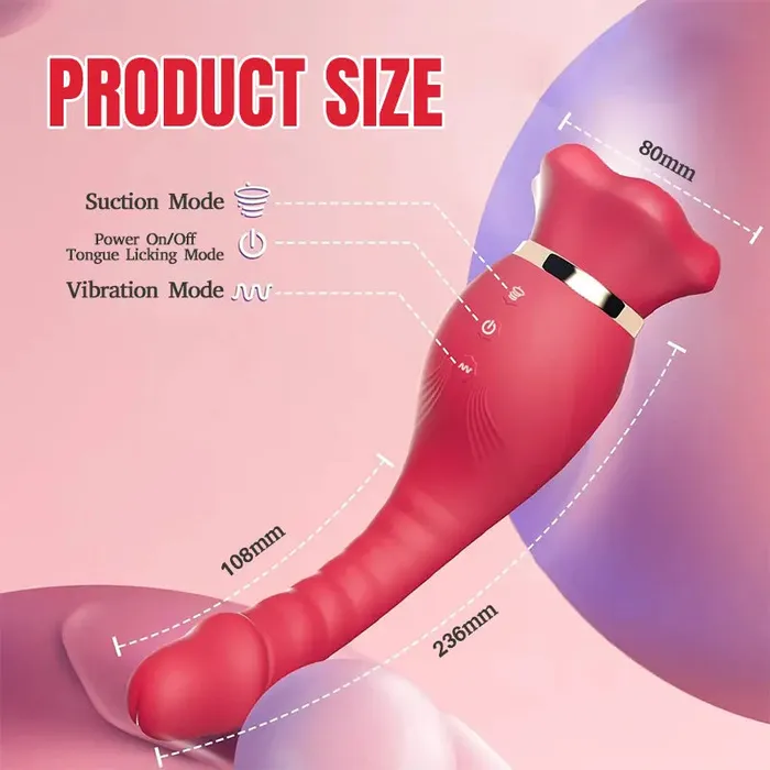 Female Sex Toys Inyarose Rose Vibrator with Tail Dildo