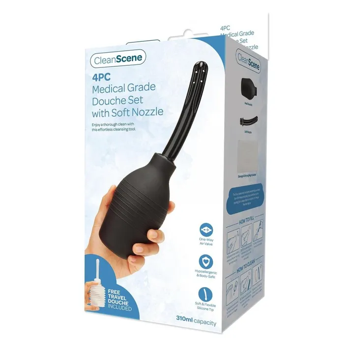 Male Sex Toys Clean Scene Clean Scene 4 Piece Medical Grade Douche Set With Soft Nozzle Male Sex Toys Clean Scene Clean Scene 4 Piece Medical Grade Douche Set With Soft Nozzle
