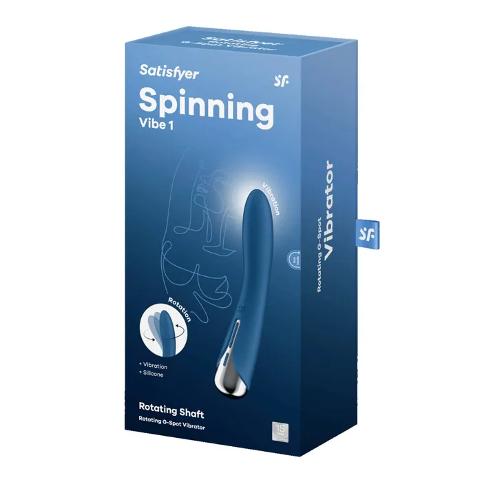 Satisfyer Vibrators Satisfyer Spinning Vibe 1 Rotating Shaft GSpot Vibrator Blue