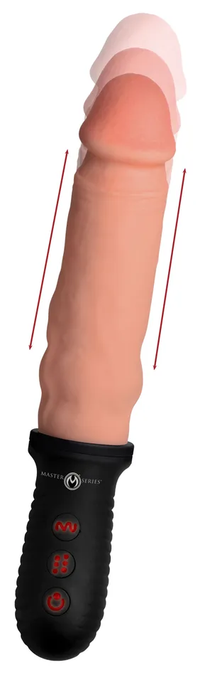 Female Sex Toys 8x Auto Pounder Vibrating and Thrusting Dildo With Handle Flesh XR Brands Master Series Female Sex Toys 8x Auto Pounder Vibrating and Thrusting Dildo With Handle Flesh XR Brands Master Series